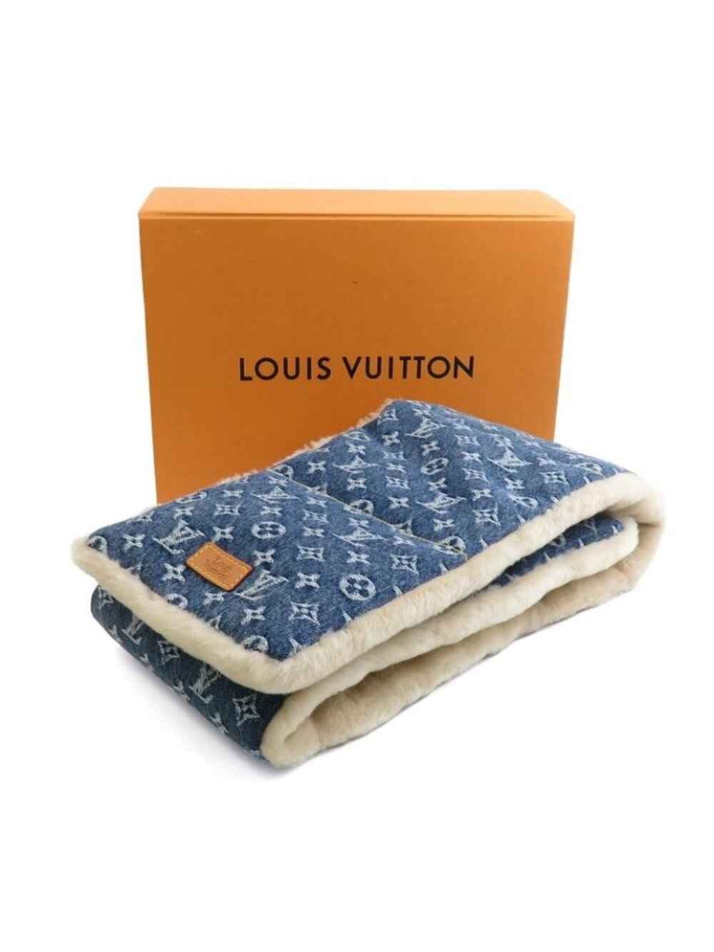 Louis Vuitton Scarf NIGO Collaboration Echarpe Shearling Denim Mp2703 - Picture 8 of 8